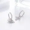 Hoop Earrings Airplane And Moon Micro Shiny Cz For Cute Gold Silver Color Women Fashion Jewelry