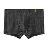 Cuecas masculinas de cintura baixa boxers fino ajuste listrado impressão masculina respirável macio roupa interior íntima com design u convexo cintura baixa