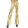 Womens Pants Capris Metallic Shinny Flared Sequins High Waist Stretchy Bell Bottom Flare Tall Girl Disco Wide Leg 231123