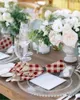 Masa peçete ülke tarzı retro kırmızı ekose peçeteler set yumuşak mendil düğün ziyafet yemeği dekorasyon özel