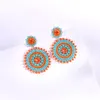 Stud Colorful Seed Beads Round Woven Earrings for Women Lurxy Boho Handmade Crystal Big Dangle Earrings Ethnic Jewellry Gifts 231124