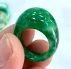 Cluster Rings Véritable Chinois Naturel Vert Jade Big Head Ring 8 # 9 #