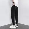 Pantaloni da uomo 2023 Autunno Vestito Casual Baggy Dritto Elastico in Vita Piedi Piccoli Pantaloni Harem Maschile Ufficio Lunghezza Alla Caviglia Cachi Bianco