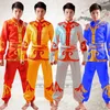 Stage Wear Men Lion Dance Drum Costume Male Yangko Performances Chinese National Clothes Folk