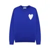 Designer Paris Fashion Red Heart bestickter Wollpullover Herz A Rundhalsausschnitt Übergroßes Musterdesign Unisex Farbe: Dunkelgrün Blau Rot Größe: S-XL