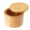 Pot d'assaisonnement en bois, Shaker en bambou, bouteille de stockage de sucre, sel, poivre, herbes, pour la cuisine