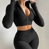 Running Sets Two Pieces Sports Suit Female Solid Zipper Stand Collar Women Tracksuit