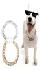 Gold Silver Chain Teddy Dog Collar Pet Law Bucket of Small and Medium Cuban Link Necklace pet dog accessories7016962
