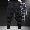 Pantalons pour hommes Lâche Solide Y2K Street Wear Cargo Multiples poches Hommes Casual Tactique Travail Pantalon droit Randonnée en plein air Salopette Mâle