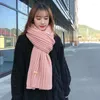 Écharpes INS Harajuku Style Gros Fil Tricoté Écharpe Femme Hiver Coréen Tendance Thermique Étudiant Solide Couleur Épaissi