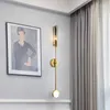 ウォールランプノルディックモダンスタイルブルーライトラスターLEDデコ韓国の部屋の装飾ガラス焦点アップリケ壁画デザイン