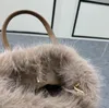 24C autumn winter wool new tow bag super luxury lady tote top quality Fur bag bling bling chain shoulder bag Princess trendy fashion hand bags crossbody bags wallets