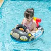 Life Vest Buoy Baby Uppblåsbar pool Simning Ring Sittande flytande barn Tecknad polisbil Simning med Seat Lifebuoy J230424