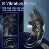 Cockringe Heseks Vibrierender Penisring-Vibrator mit 10 Vibrationsmodi, wiederaufladbar über USB, G-Punkt, Klitoris, für Frauen, Paare, 231124