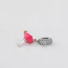 925 charm beads accessories fit pandora charms jewelry Wholesale Red Love Heart Pink Flower Murano Glass