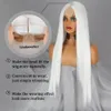 Synthetic Wigs Long Straight White Natural Middle Part Heat Resistant Suitable for African Women Daily CosplayHalloween Wig 230425