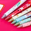 12Pcs Christmas Themes Press Gel Pen 0.5mm Black Ink Cartoon School Student Signature Writing Stationery Office Gifts