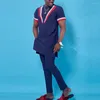Heren Trainingspakken Herenkostuums Zomerset Voor Afrikaanse Etnische Casual Mannelijke Luxe Designerkleding Lange mouwen Tops Broek 2 stuks Pak Outfits