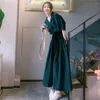 Повседневные платья Длинное зеленое платье Корейская модная одежда Одежда для выпускного вечера для женщин Уличная одежда Y2k Элегантные платья Летний женский костюм Playa