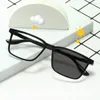 Óculos de sol clipe quadrado em óculos pochromic tr azul luz bloqueando lentes ópticas vintage uv400 óculos óculos