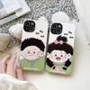Designer Silicone phone case Couple Cute cartoon Suitable for iPhone 14 13 12 Pro max 11 14plus Soft shell Anti-fall phone case