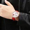 Montres-bracelets 2023 Mode Wlisth Top Marque Exploding Lady Robe Cadeau Montres Casual Corée Edition Cuir Dames Montre Luxueux Diamant