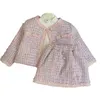 Nuovo stile bambini vestiti per ragazze set autunno inverno ragazza cappotto per bambini top con gonne vestito in 2 pezzi abbigliamento per bambini vestito per neonato