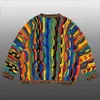 Erkek Sweaters 2023 Bahar Renkli Retro Etnik Stil Süveter Erkekler için Örgü Yuvarlak Boyun Moda Renkli Ezici