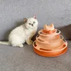 Cat Toy Four Layer Track Amusement Plate Cat Swivel utbytbar fjäderhuvud Swivel Ball Toy Self Hi Relaxation