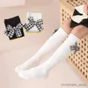 Kindersocken, geometrisches Plaid mit Diamanten, Schleife, Strümpfe für Babys, Retro-Kinder-Overknee-Hohe-Socken, Prinzessin, lange Socken R231125