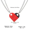 Collares colgantes Punk 2 unids Corazón Ladrillo Parejas Amor Collar para amantes Mujeres Hombres Elementos Amigos Joyería de regalo de San Valentín