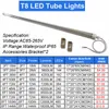Waterproof LED Tube Lights T8 2ft 3ft 4ft 5ft 6ft 8ft V shaped Double Row Vapor Tight Proof Led Fixture for Outdoor and Cooler Lighting for Refrigerator usalight