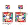 Stud Summer Beach Pärlor Crystal Geometric Dangle Earrings for Women Boho Luxury Multicolored Ear Accessories Retro Statement Smycken 230424