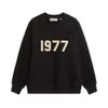 Herrtröjor designer hoodie high street mode br dims dubbel tråd essen säsong 8 flocking digital 1977 män kvinnor tröjor lösa tunna