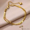 Bracelets de cheville Zircon Lotus breloques bracelets de cheville pour femmes en acier inoxydable jambe cheville Bracelet femme 2023 été plage accessoires bijoux R231125