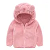 Jackets Infant Toddler Bear Ears Cute Hoodie Coat Baby Boys Girls Solid Color Jacket Kids Long Sleeves Outerwear Children Casual Top