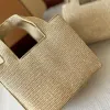 Klasyczne 2 -size designerka Raffias Słomka czcionka TOTE Damskie torebki torebki kosmetyczne torby