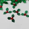 Декоративные цветы Рождественский ягода Holly Artificial венок зеленый листья