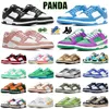 Panda hardloopschoenen mannen dames ontwerper sneakers unc oranje kreeft team Red Stadium groen fuchsia middernacht marine grijs mist lage rose gefluister buiten sporttrainers