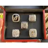 Solitaire Ring 5-delige basketbalteam kampioenen kampioenschapsring set met houten kist souvenir mannen vrouwen jongen fan brithday geschenk 2023 hip dhvzb