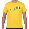 T-shirts pour hommes hauts chemise hommes battement de coeur italie drapeau décontracté noir Geek personnalisé homme t-shirt XXXL