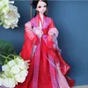 Dolls 30cm BJD Chinese Ancient Doll Hanfu Clothes Headdress Fairy Princess Trailing Skirt Drama Toys for Girls 231124