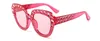 Okulary przeciwsłoneczne 2018 Square Crystal Love Diamond Okulary przeciwsłoneczne Kobiety Street Shot Square Sun Sunglasss 0209