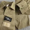 Camisas casuales para hombres Camisa de manga larga lavada de algodón puro con manga Micro Insignia Diseño Cargo Grueso Otoño Abrigo versátil suelto