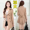 Women's Trench Coats Spring And Summer Large Size In The Long Section Of Fashion Ladies Skirt Type Double Breasted Wild Coat Windbreaker