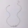 Pendanthalsband ins trendiga vågklavikelkedja choker halsband silver färg allo metall justbale smycken för kvinnor presentkrage