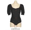 Mulheres de banho feminina Mulheres de uma peça de nadar preto mangas curtas pretas Monokiny Monokini Sexy Bowknot Back Swimsuit Beach Wear Girlswomen '