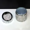 Bil Ashtrayer Luxury Diamond Crystal Car AshTray Metal Cup Holder Rhinestone Auto AshTrays Portable Creative Women Girls Bling Car Accessories Q231125