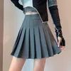 Jupes Lucyever couleur unie plissée femmes mode taille haute Style Preppy Mini femmes coréen Chic rue a-ligne XXL 230424