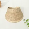 CAPS S NYA Fashion Natural Color Women's Summer Plant Fiber Empty Top Breattable Sun Straw Ficable UV Beach Hat Wholesale P230424